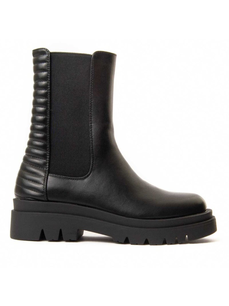 Botte à Plateforme à La Cheville Matériel Synthétique Montevita Noir - Kiabi