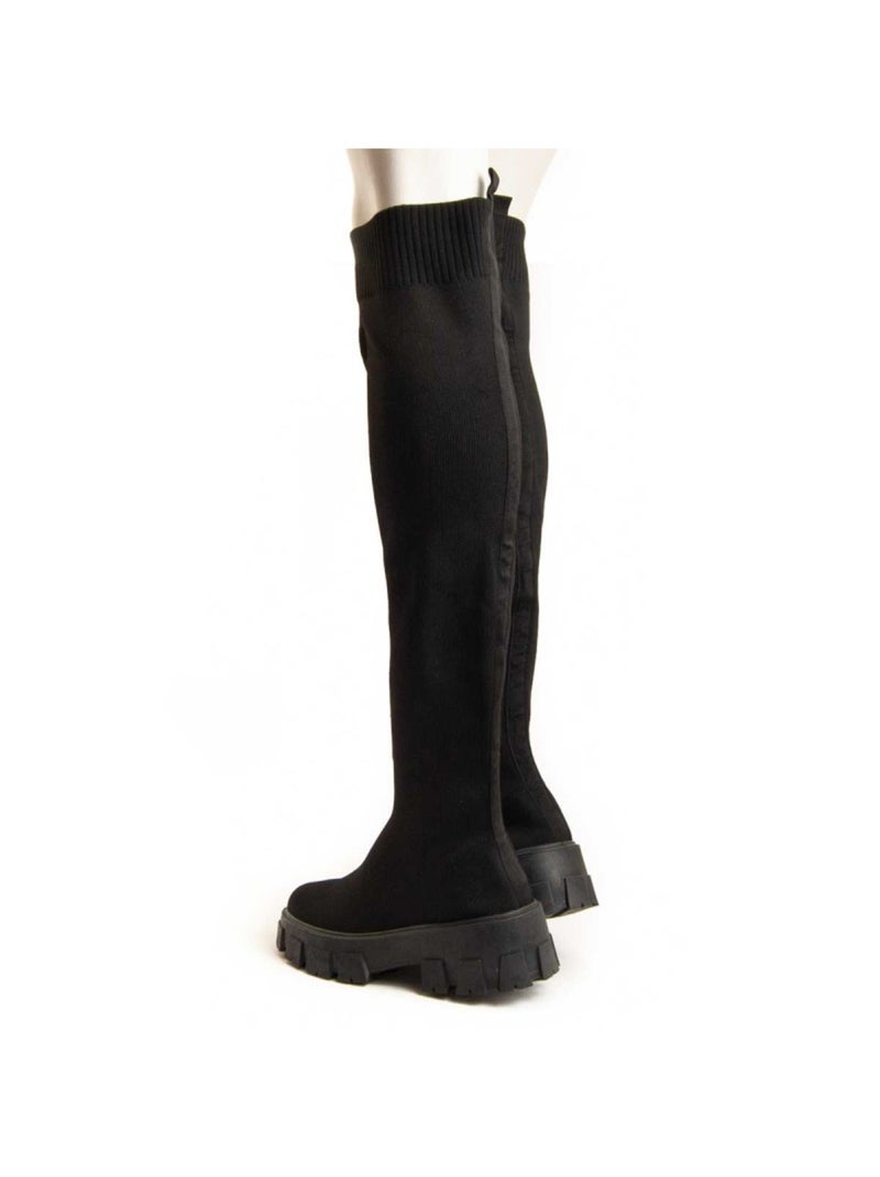 Botte à Plateforme Tissu Montevita Noir - Kiabi