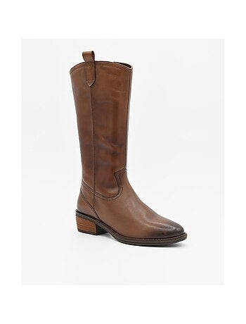 Botte à talons cuir naturel purapiel