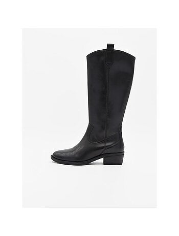 Botte à talons cuir naturel purapiel