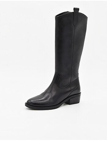 Botte à talons cuir naturel purapiel