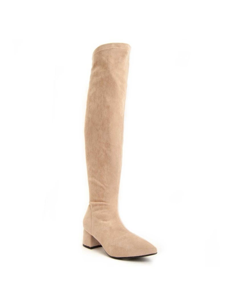 Botte à Talons Matériel Synthétique Montevita Beige - Kiabi