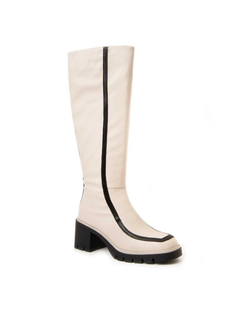 Botte à Talons Matière Synthétique Et Textile Montevita Blanc - Kiabi