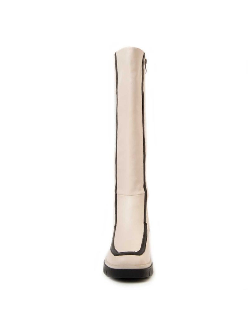 Botte à Talons Matière Synthétique Et Textile Montevita Blanc - Kiabi