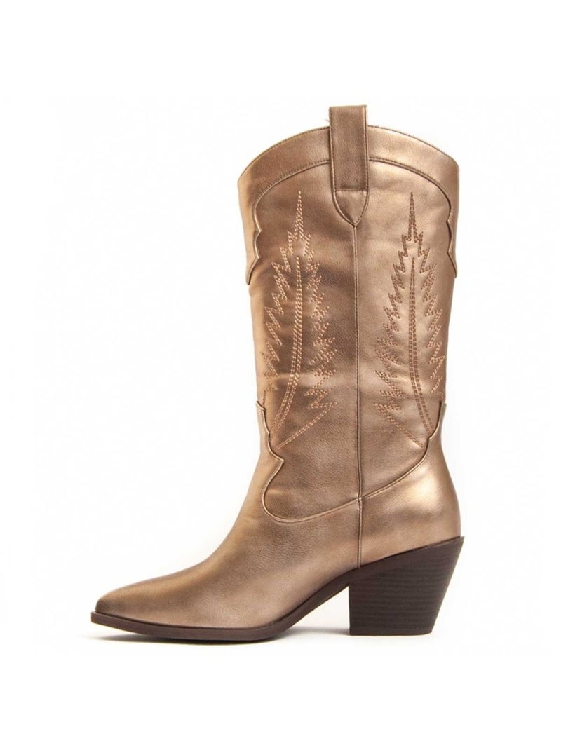Botte à Talons Matière Synthétique Et Textile Montevita Doré/or - Kiabi