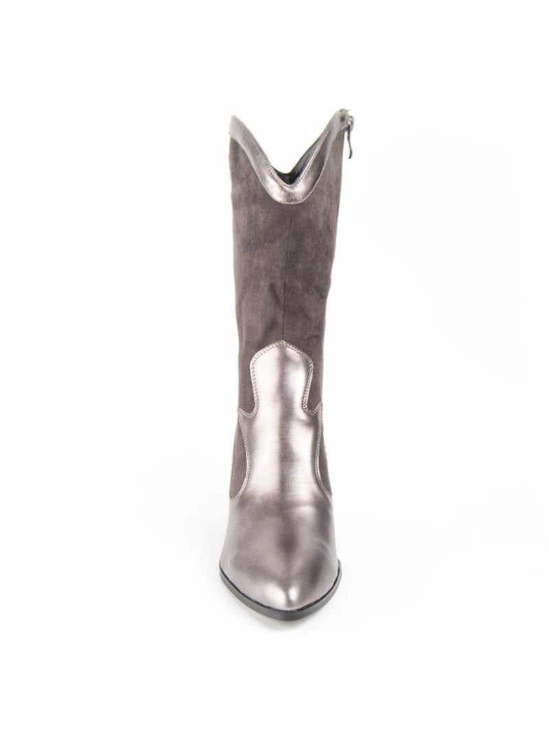 Botte à Talons Matière Synthétique Et Textile Montevita Gris - Kiabi