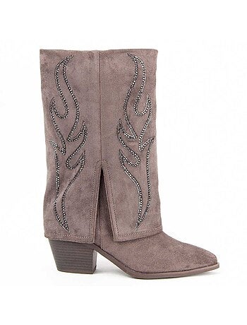 Botte à Talons Matière Synthétique Et Textile Montevita