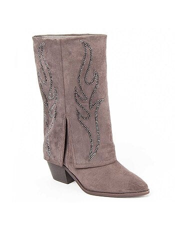Botte à Talons Matière Synthétique Et Textile Montevita