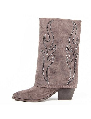 Botte à Talons Matière Synthétique Et Textile Montevita