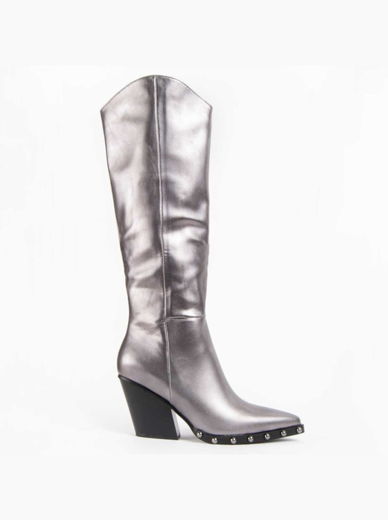Botte à Talons Matière Synthétique Et Textile Montevita Gris - Kiabi