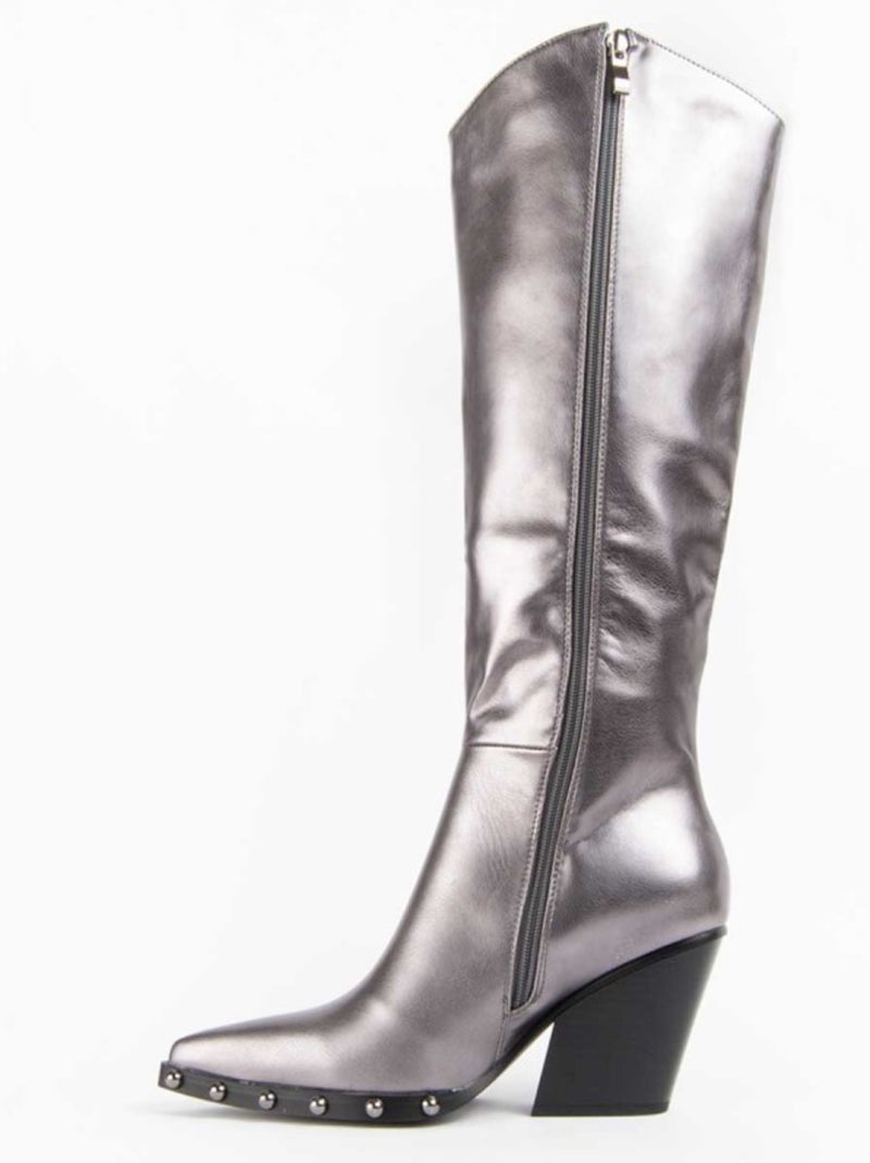 Botte à Talons Matière Synthétique Et Textile Montevita Gris - Kiabi