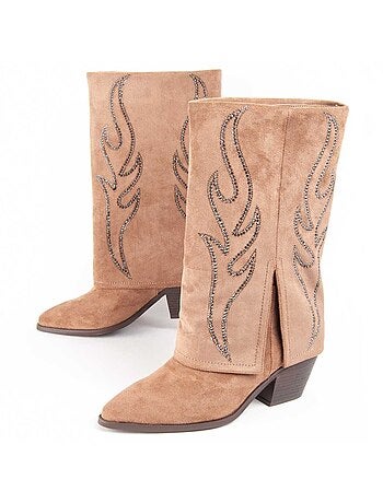 Botte à Talons Matière Synthétique Et Textile Montevita