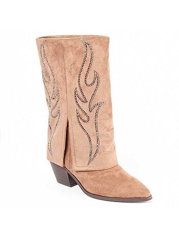 Botte à Talons Matière Synthétique Et Textile Montevita
