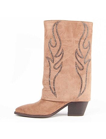 Botte à Talons Matière Synthétique Et Textile Montevita