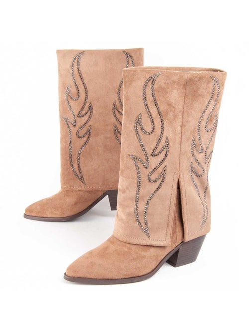 Botte à Talons Matière Synthétique Et Textile Montevita - Kiabi Botte à Talons Matière Synthétique Et Textile Montevita - Kiabi