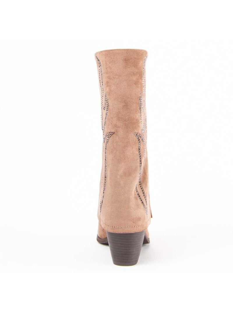Botte à Talons Matière Synthétique Et Textile Montevita Marron - Kiabi