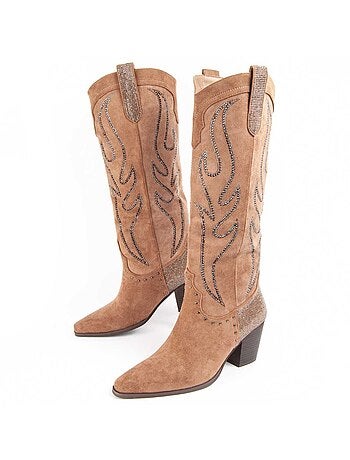 Botte à Talons Matière Synthétique Et Textile Montevita