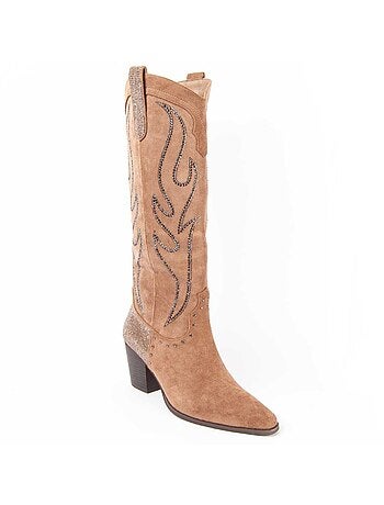 Botte à Talons Matière Synthétique Et Textile Montevita