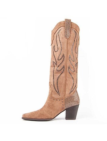 Botte à Talons Matière Synthétique Et Textile Montevita