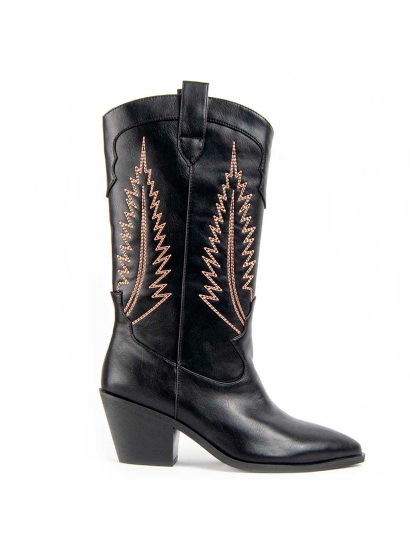 Botte à Talons Matière Synthétique Et Textile Montevita Noir - Kiabi