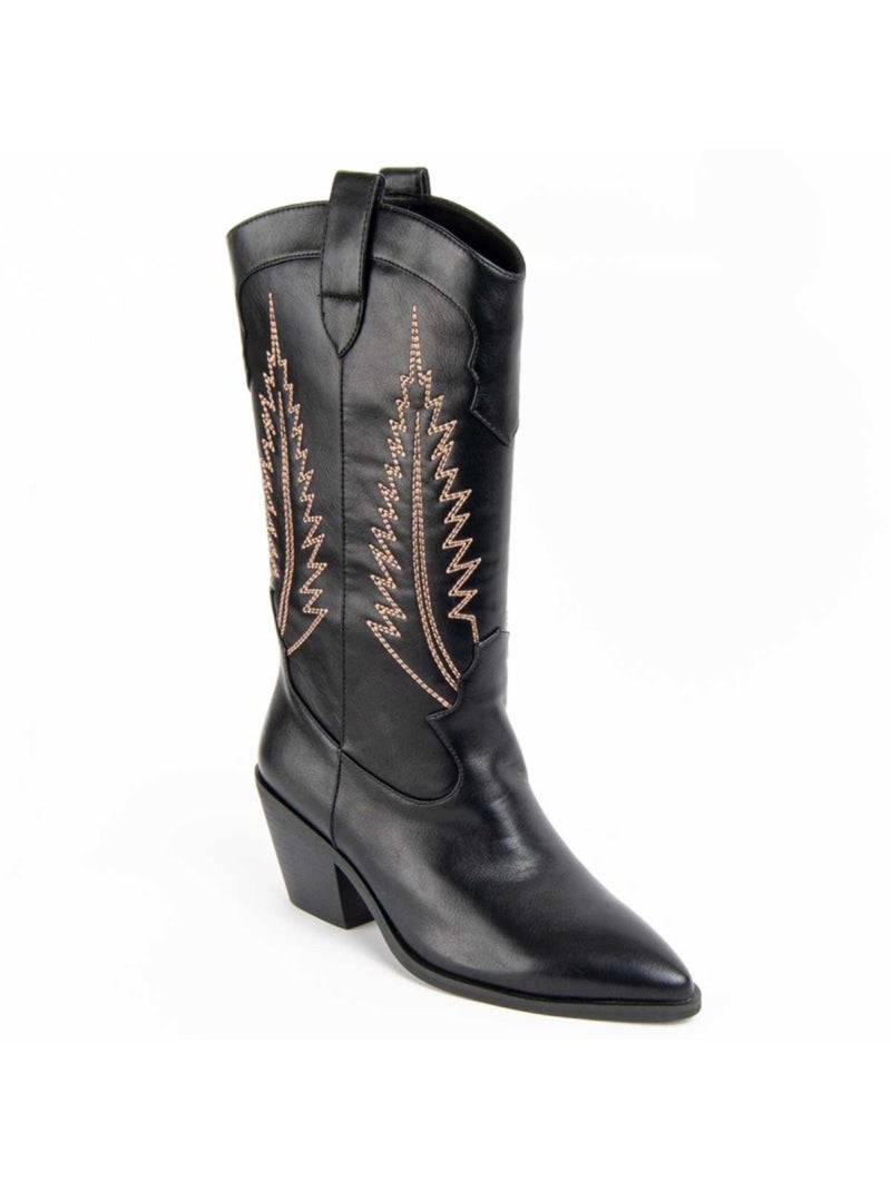 Botte à Talons Matière Synthétique Et Textile Montevita Noir - Kiabi