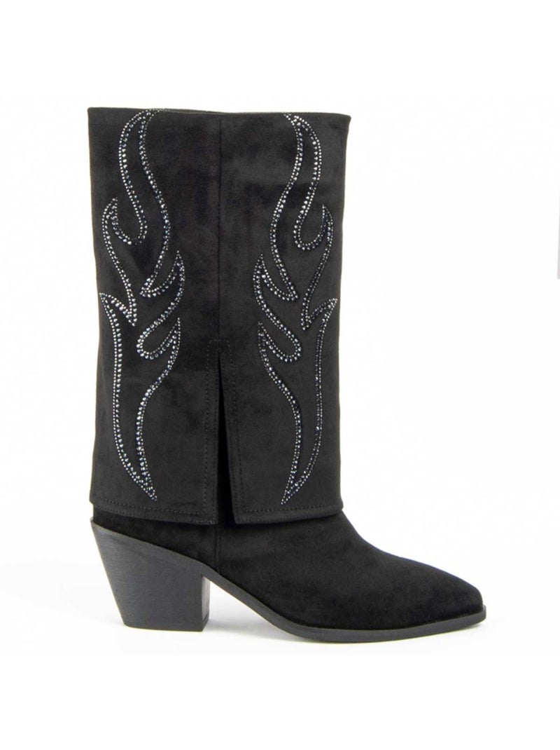 Botte à Talons Matière Synthétique Et Textile Montevita Noir - Kiabi