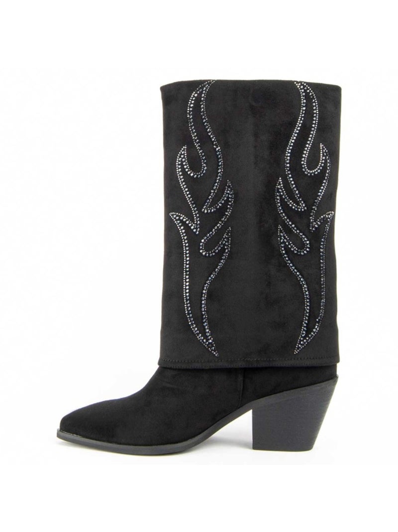 Botte à Talons Matière Synthétique Et Textile Montevita Noir - Kiabi