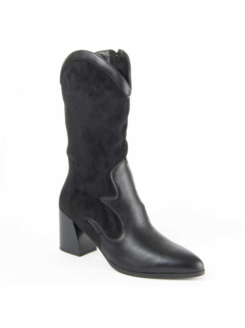 Botte à Talons Matière Synthétique Et Textile Montevita Noir - Kiabi