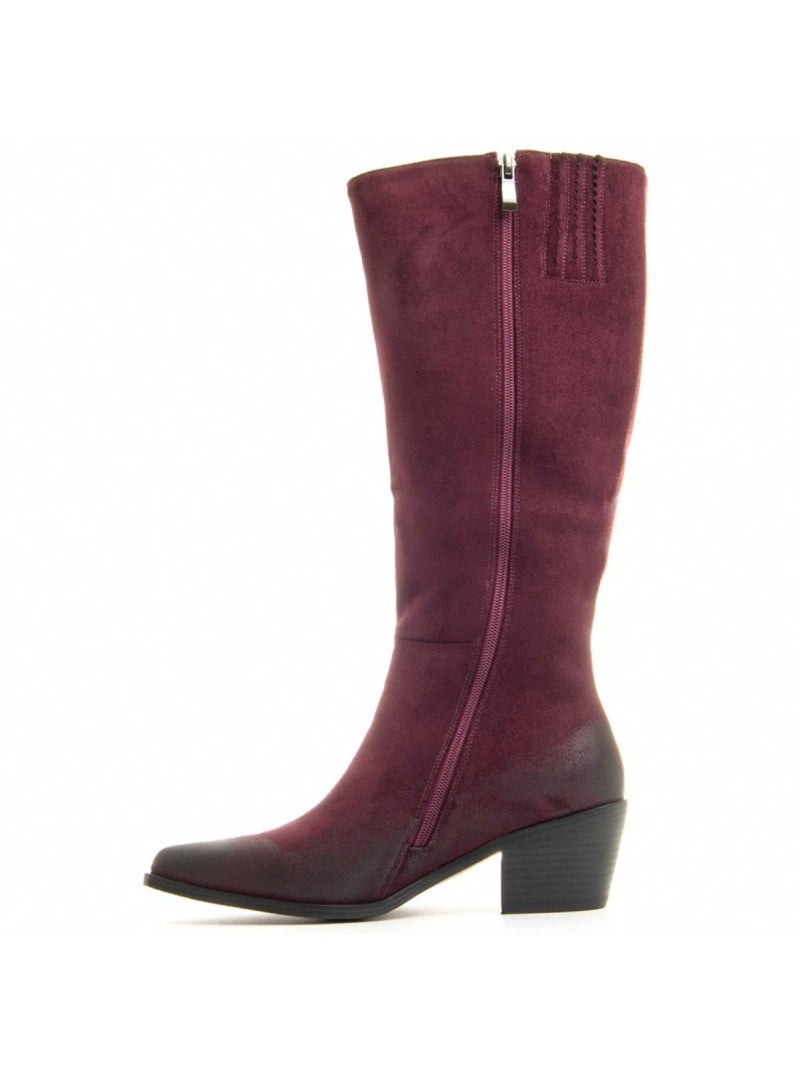 Botte à Talons Matière Synthétique Et Textile Montevita Rouge - Kiabi