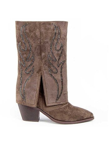 Botte à Talons Matière Synthétique Et Textile Montevita