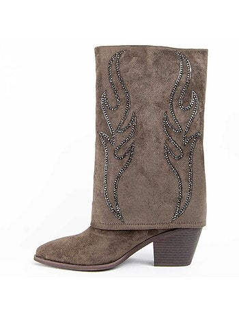 Botte à Talons Matière Synthétique Et Textile Montevita