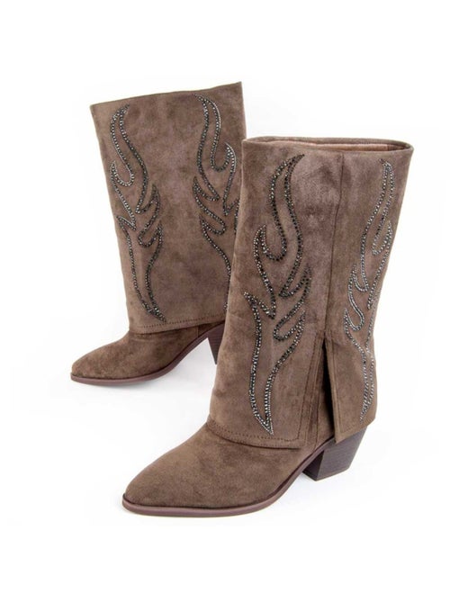 Botte à Talons Matière Synthétique Et Textile Montevita - Kiabi Botte à Talons Matière Synthétique Et Textile Montevita - Kiabi
