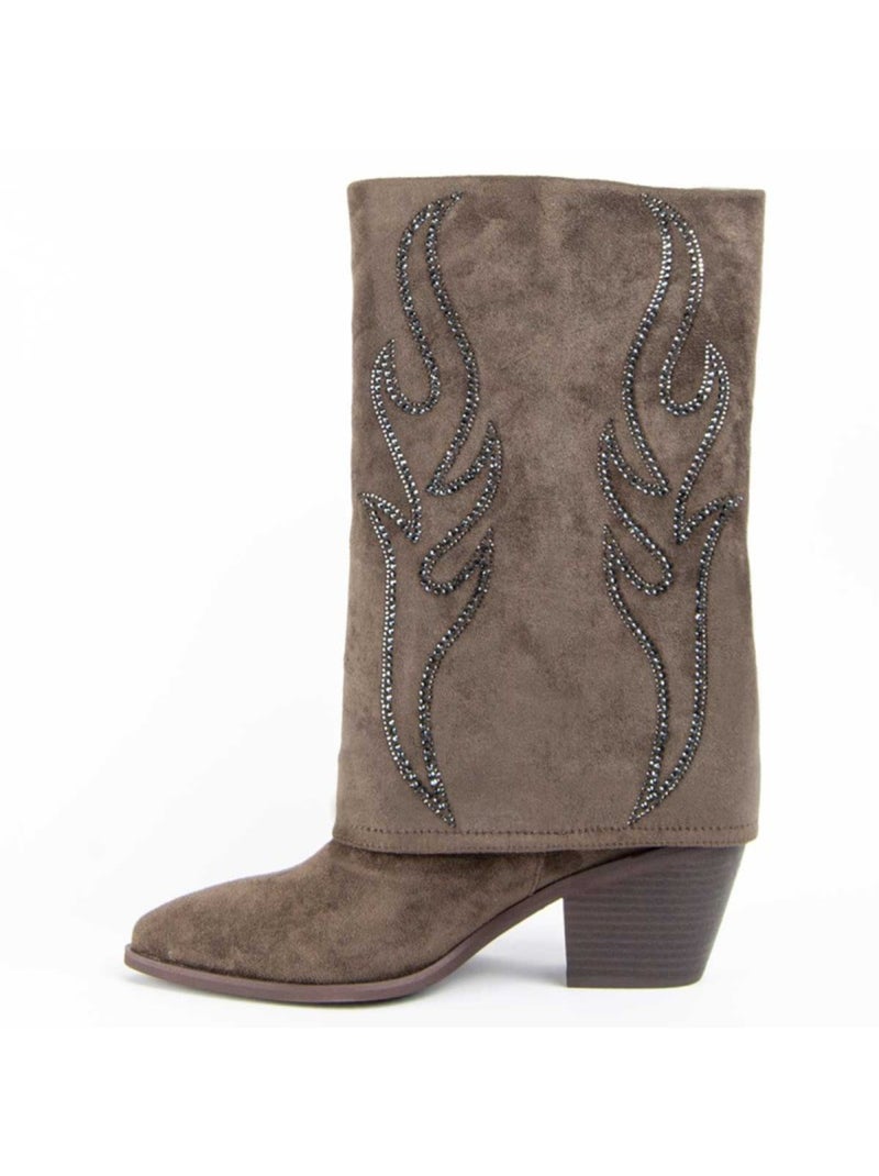 Botte à Talons Matière Synthétique Et Textile Montevita Vert - Kiabi