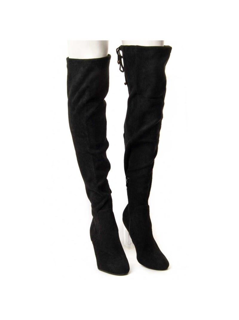 Botte à Talons Tissu Montevita Noir - Kiabi