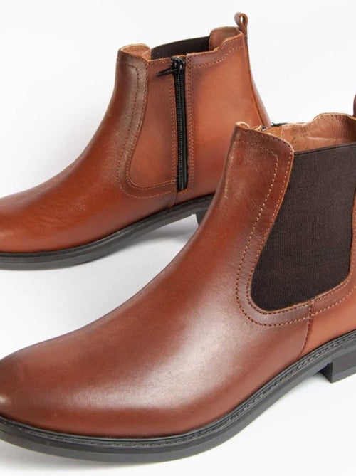 Botte Cuir Naturel Purapiel - Kiabi Botte Cuir Naturel Purapiel - Kiabi