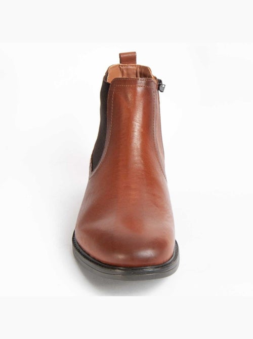Botte Cuir Naturel Purapiel - Kiabi Botte Cuir Naturel Purapiel - Kiabi