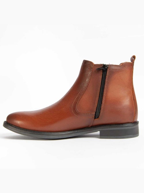 Botte Cuir Naturel Purapiel - Kiabi Botte Cuir Naturel Purapiel - Kiabi