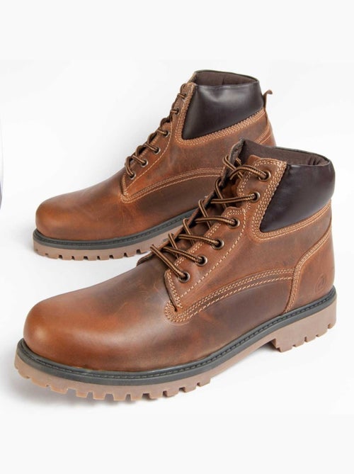 Botte Cuir Naturel Purapiel - Kiabi Botte Cuir Naturel Purapiel - Kiabi