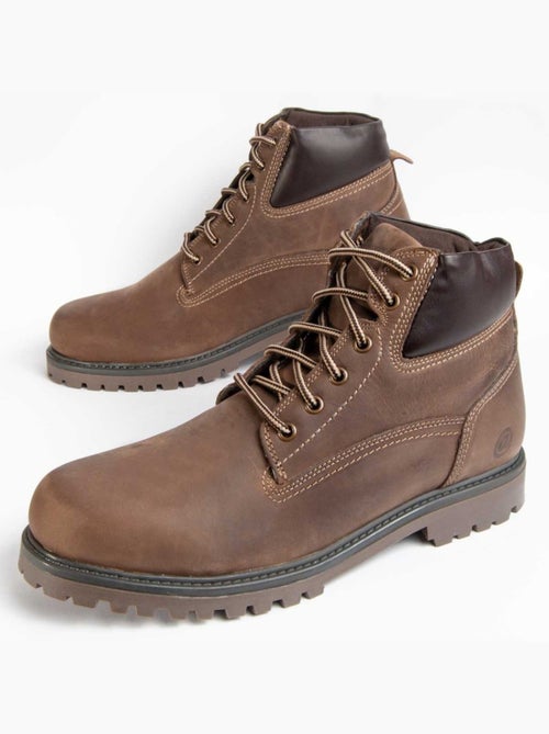 Botte Cuir Naturel Purapiel - Kiabi Botte Cuir Naturel Purapiel - Kiabi
