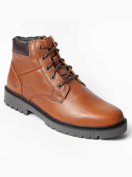 Botte Cuir Naturel Purapiel - Kiabi Botte Cuir Naturel Purapiel - Kiabi