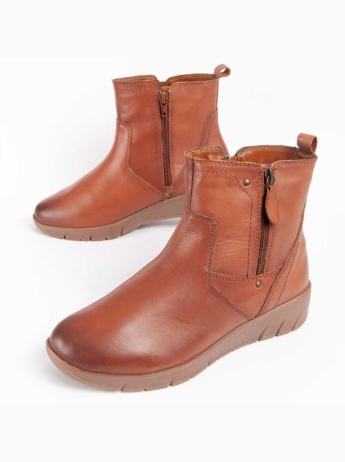 Botte Cuir Naturel Purapiel - Kiabi Botte Cuir Naturel Purapiel - Kiabi