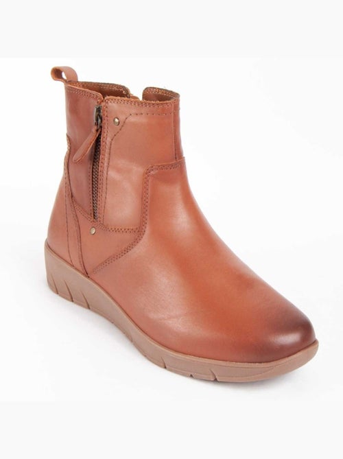 Botte Cuir Naturel Purapiel - Kiabi Botte Cuir Naturel Purapiel - Kiabi