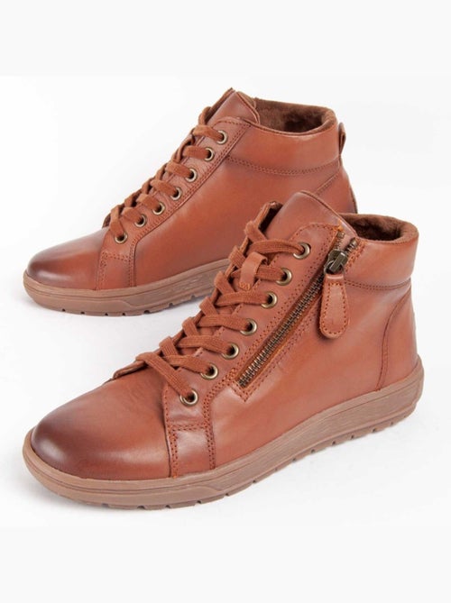 Botte Cuir Naturel Purapiel - Kiabi Botte Cuir Naturel Purapiel - Kiabi