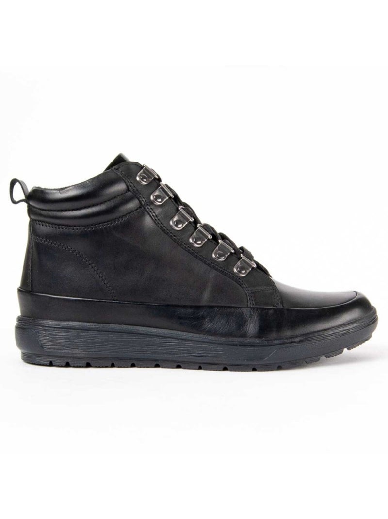 Botte De Cheville Cuir Naturel Purapiel Noir - Kiabi