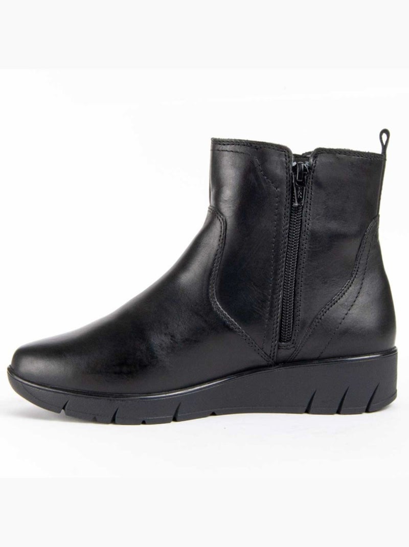 Botte De Cheville Cuir Naturel Purapiel Noir - Kiabi