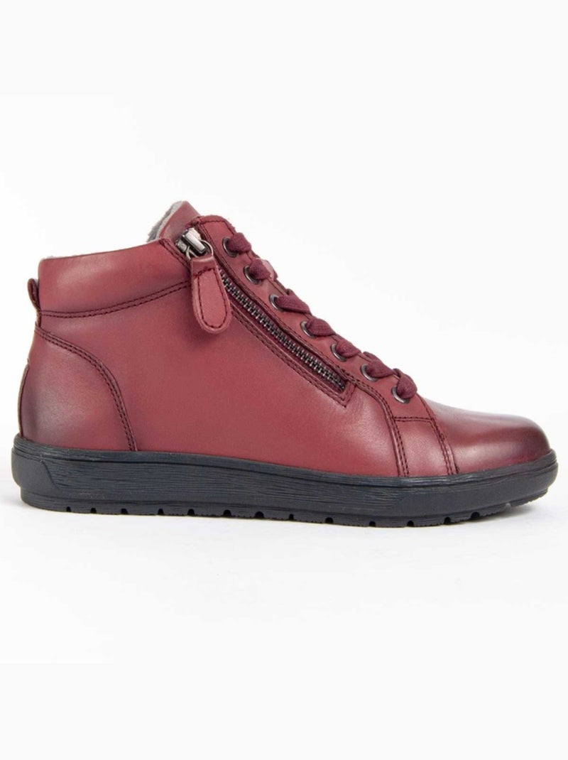 Botte De Cheville Cuir Naturel Purapiel Rouge - Kiabi