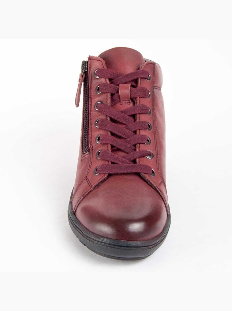Botte De Cheville Cuir Naturel Purapiel Rouge - Kiabi
