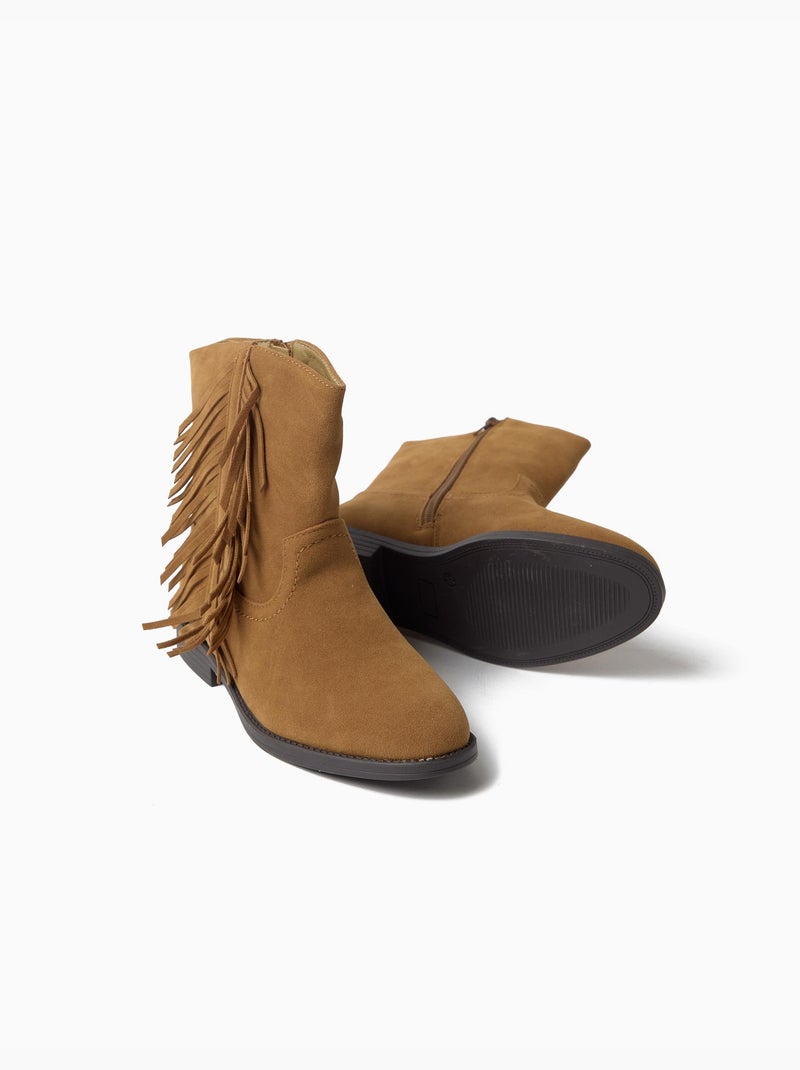 Bottes à franges, mo fashion Beige - Kiabi