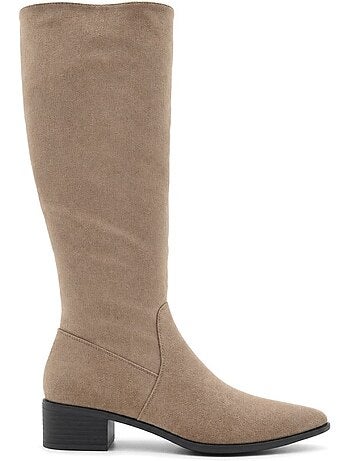Bottes à talon cuir naturel purapiel