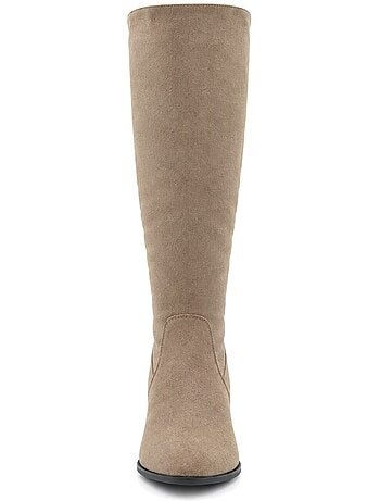 Bottes à talon cuir naturel purapiel